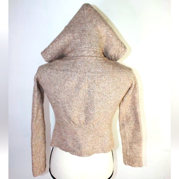 Anthro Sleeping on Snow Wool Blend Zip Front Crochet Pocket Cardigan Sweater - Picture 4 of 9